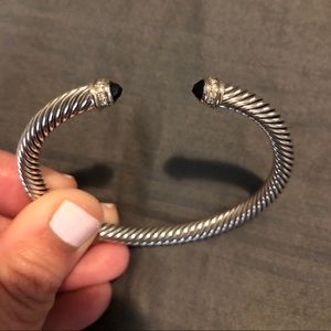 David Yurman Cable Bracelet Black Onyx & Diamonds